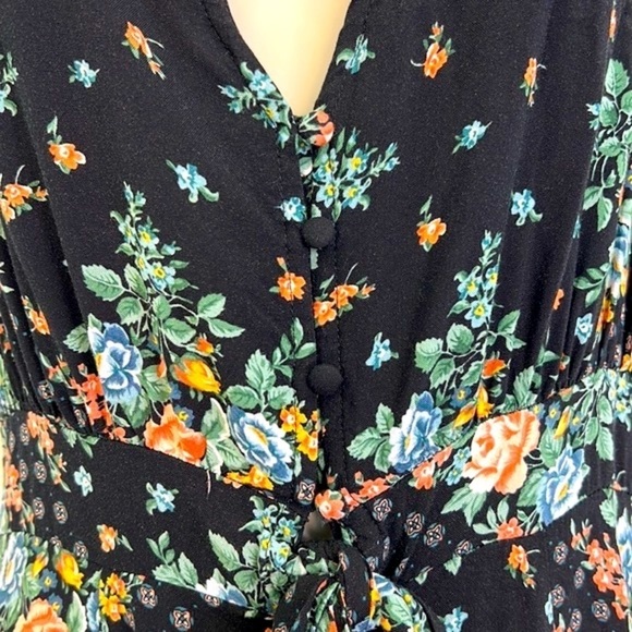 O’Neill - Nicole Floral Colorful Short Sleeve Button Down Midi Dress Size Small - Picture 7 of 12